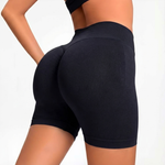 Black SOFTFORM™ Seamless Shorts worn by a person on a white background