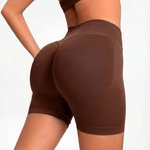 Brown SOFTFORM™ Seamless Shorts on a white background